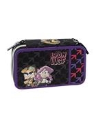 Lyon - Astuccio 3 zip viola 