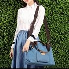 KVKY Borsa a tracolla vintage con tasche - Blu