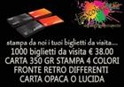 Biglietti da Visita in quadricromia F/R 1000 pz