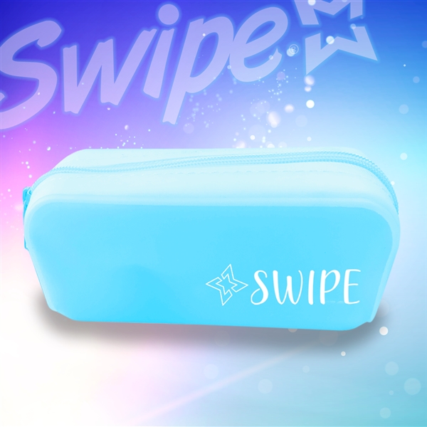 Swipe - Astuccio tombolino in silicone monocromo azzurro